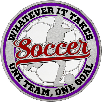 Maroon "Soccer" with Purple Outer Circular Borders
